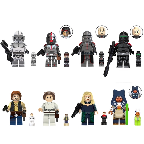 8Pcs Set Star Wars Movie Anime The Clone Trooper Commander Echo Building Blocks Mini Action Figure Toys TV6107