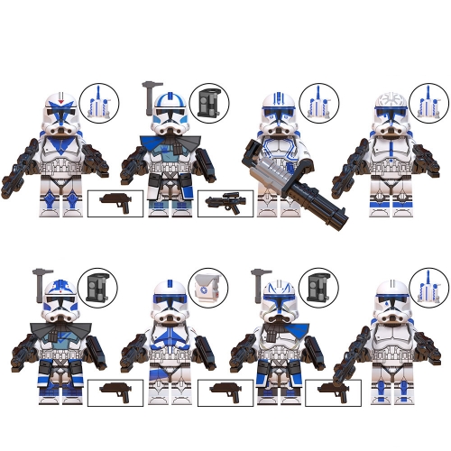 8-Pack Star Wars The Clone Troopers Action Figure Toys Gogma Echo Jesse Building Blocks Mini Figures WM6126