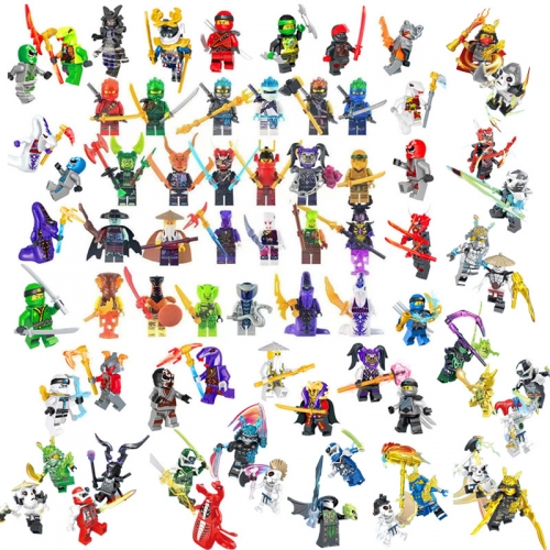 72Pcs MOC Ninjago Building Blocks Mini Figures Assembly Bricks Kids Toys Set Children's Gift