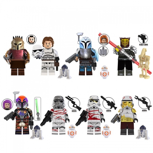 8-Pack Star Wars Building Blocks Blacksmith Mandalorian Han Solo Bo Katan Mini Action Figures Bricks Toys TV6109