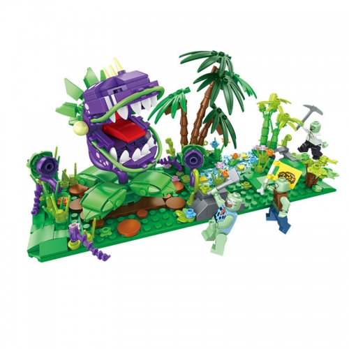 Plants vs Zombies The Chomper Battle Building Blocks Mini Figures Shooting Toys 623Pcs Set JX90157