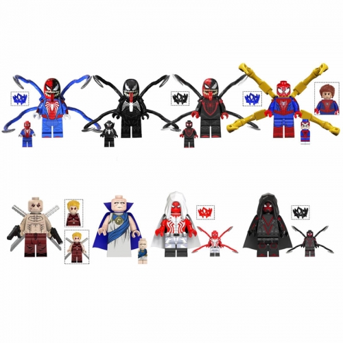 8-Pack Super Heroes Spider Man Deadpool Watchers Building Blocks Mini Figures Bricks Toys TV6204