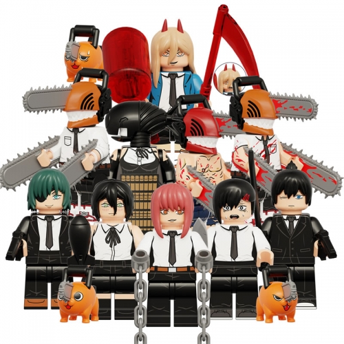 10-Pack Chainsaw Man Anime Denji Power Himeno Minifigures Building Blocks Mini Figure Toys KT1067