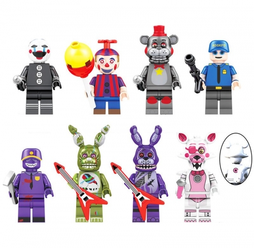 8Pcs Set Five Nights At Freddy's Building Blocks Mini Figure Toys KF6122