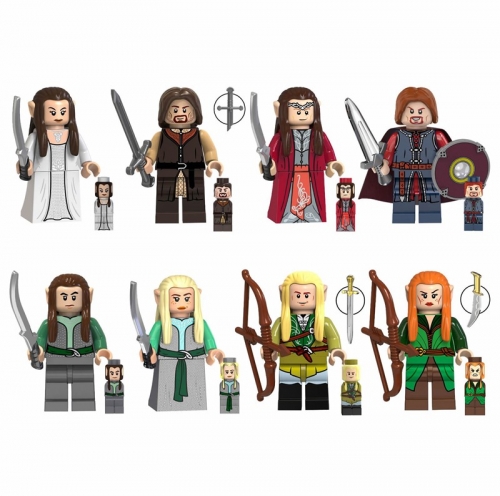 8-Pack The Lord of the Rings Minifigs Arwen Aragorn Elrond Building Blocks Mini Figures Set Kids Bricks Toys TV6403
