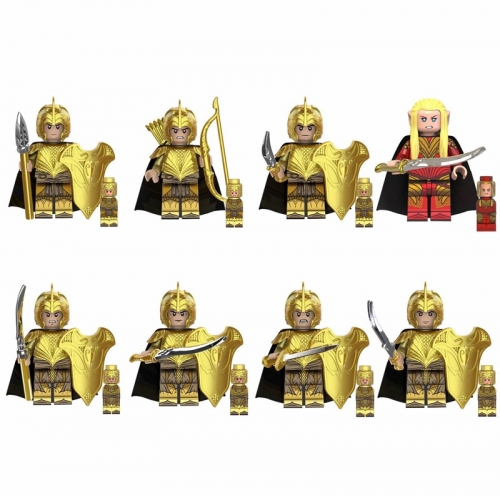 8-Pack The Lord of the Rings Minifigs Elven Warrior Archer Haldir Building Blocks Mini Figures Kids Toys Set TV6406