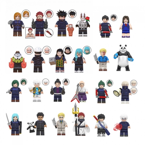 24-Pack WM Blocks Jujutsu Kaisen Anime Building Block Mini Figures Assembly Bricks Toys WM6139 WM6140 WM6149