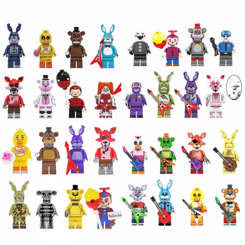32-Pack Kopf Blocks Minifigures Five Nights At Freddy's FNAF Building Block Mini Figures Kids Toys MOC Set