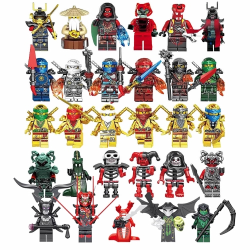 29Pcs Ninjago Mini Action Figures with Weapons Building Blocks DIY Bricks Toys Deluxe Collectible Kids Gift