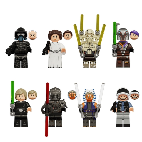 8-Pack Star Wars Arf Leia Huyang Luke Mini Action Figures Building Blocks DIY Bricks Toys Kids Gift KDL843