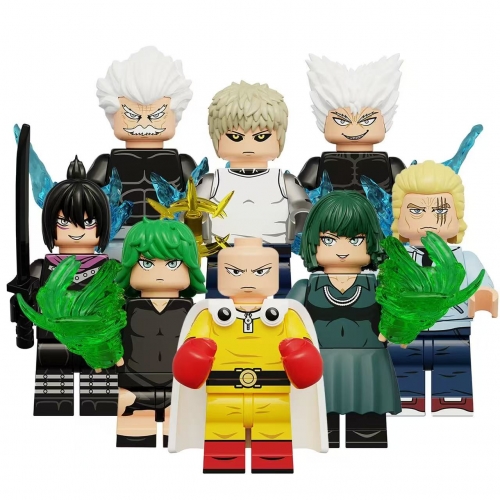 8-Pack ONE PUNCH-MAN Mini Action Figures Silver Fang Genos Saitama Building Blocks Kids Toys DIY Bricks Set KDL841