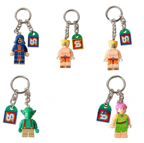 5Pcs Set Clash of Clans Roles Action Figure Block Toys with Keychains SY261A