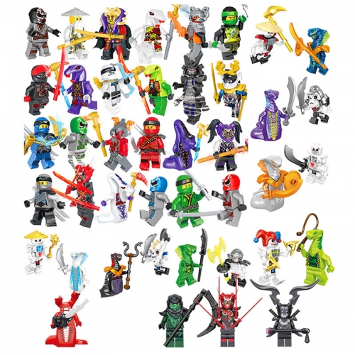 44Pcs Ninjago MOC Anime Movie Lego Compatible Building Blocks Mini Figures DIY Bricks Dolls Kids Educational Toys Set
