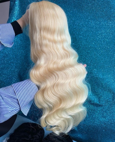 LSS Human Hair Blonde Body Wave Wig