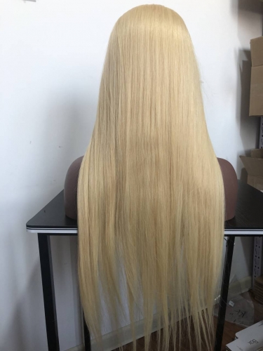 LSS Human Hair Blonde Straighte Wig