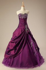 Ball Gown Plum Quinceanera Dresses with Beaded Embroidery