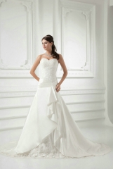 Drop Waist A Line Wedding Dresses with Lace Appliques