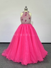 RTS Hot Pink Organza Gown
