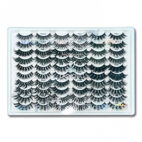 30 PACK 15MM 3D SILK LASHES ( MAKE UP ACADEMY #1 EDITION )