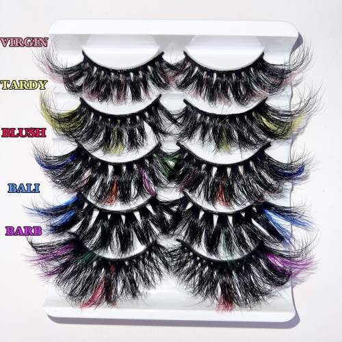 5 Pack 25MM Two Tone Mink Lashes (UNICORN COLLECTION 3)