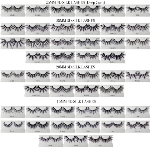 50 PACK MIXED LENGTH SILK LASH WHOLESALE (25MM 20MM 15MM & Two Tone Lashes)(FREE DHL shipping)