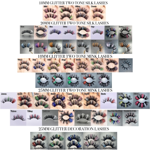100 Pack Glitter Lashes Wholesale(FREE DHL shipping)