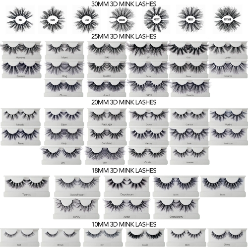 50 PACK MIXED LENGTH MINK LASH WHOLESALE (25MM 20MM 18MM)(FREE DHL shipping)