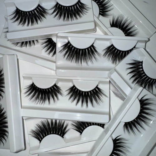 6D14 Dramatic 25mm 3D Silk Lashes (white tray clear cover)