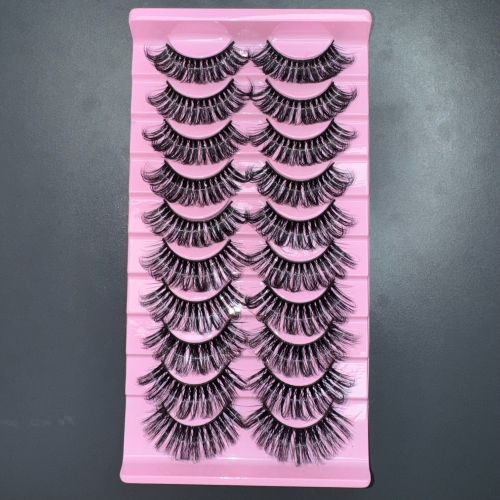 “TK43” 10 Pack Russian curl lashes 20mm D Curl