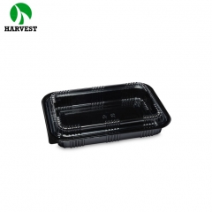 Plastic food take-out box black sushi packaging