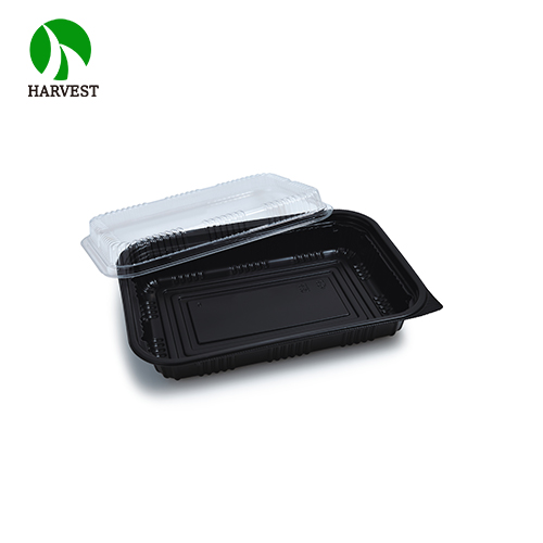 一次性午餐盒PP环保材质中式单格餐盒OPS防雾盖