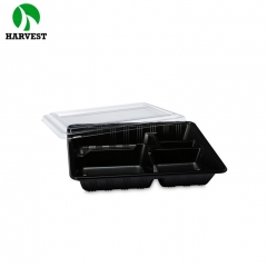 黑色环保塑料餐盒一次性快餐盒外卖打包盒加厚pp饭盒