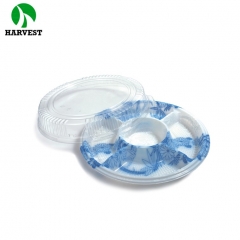 Plastic round box food tray packaging with compartments