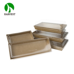 PR-02 一次性食品包装透明盖寿司盒白色摺紙盒