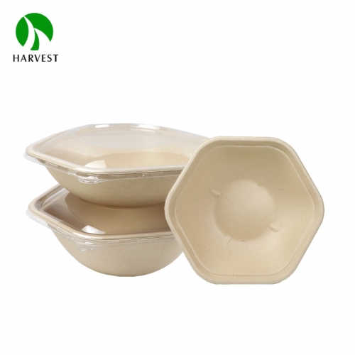 CBH series hexagonal bamboo pulp environmental protection salad bowl