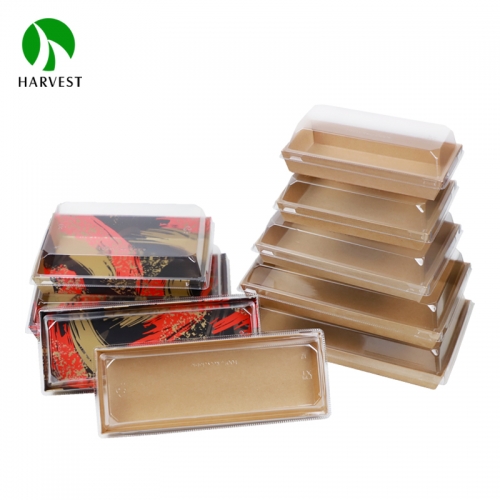 Kraft Paper Sushi Box With Clear Lid - PR Series