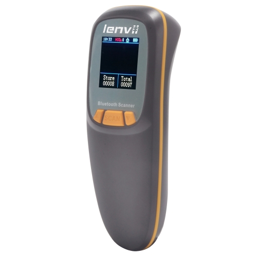 Portable Barcode Scanner Wearable Barcode Reader Bar Code Scanner App Bluetooth Wireless and Wired 3 in 1, Large Storage Space and Long Standby Time | LENVII R777 Black White