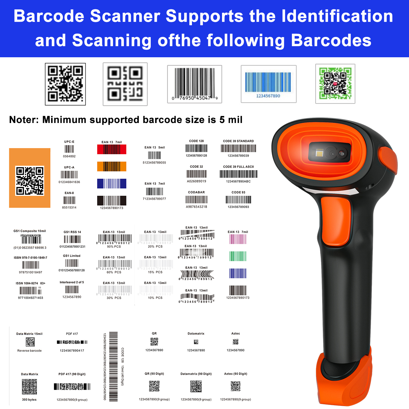 Wireless barcode scanner for POS systems