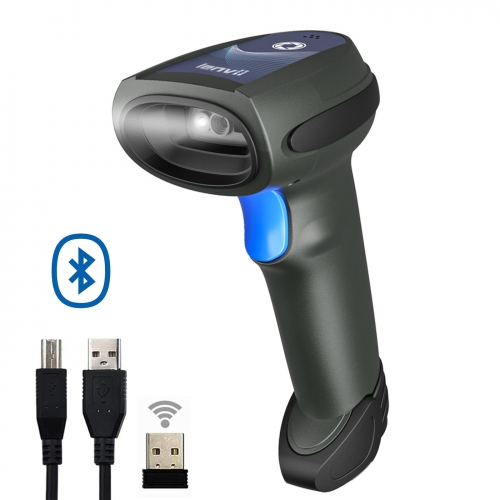 LENVII CW300 Handheld Bluetooth 2.4G Wireless Wired 3in1Barcode Scanner with USB Receiver - Classic Durable Edition