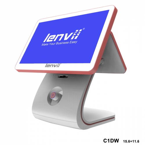 LENVII C1DW POS Touch Monitor, 15.6in+11.6In Widescreen Touch Monitor(I5CPU+8GB+256GB SSD+WIFI/BLUETOOTH)