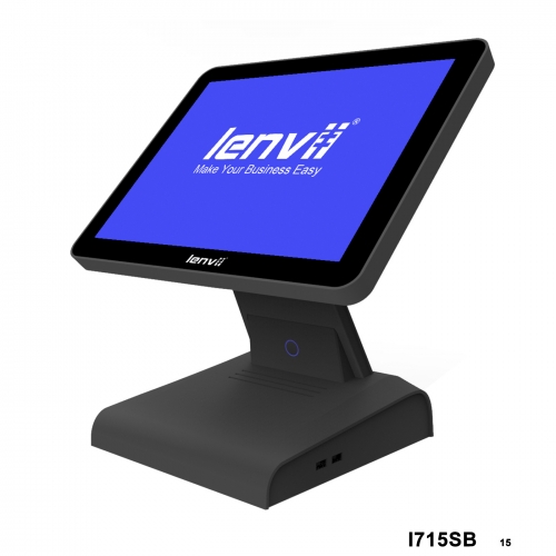 LENVII  I715SB POS Terminal  15in+LED Display Square Touch Monitor(I3+4GB+64GB SSD+WIFI/BLUETOOTH) black