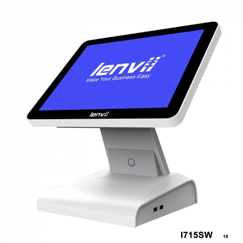 LENVII I715SW POS Terminal  15in+LED Display Square Touch Monitor(I3+4GB+64GB SSD+WIFI/BLUETOOTH) white