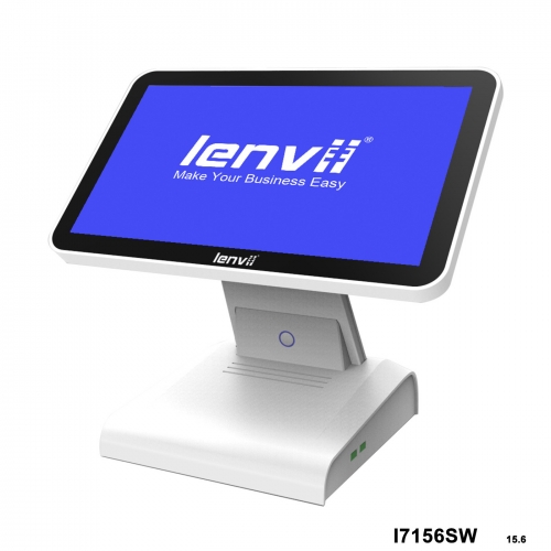LENVII I7156SW POS Terminal Touch Monitor, 15.6in+LED Display Capacitive Widescreen Touch Monitor, White(I5CPU+8GB+256GB SSD+WIFI/BLUETOOTH)