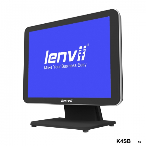 LENVII K4SB POS Terminal 15in Square Touch Monitor(I3+4GB+64GB SSD+WIFI/BLUETOOTH) black