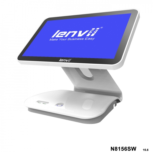 LENVII POS Terminal N8156SW 15.6in+LED Display Widescreen Touch Monitor(I5+8GB+256GB SSD+WIFI/BLUETOOTH) white