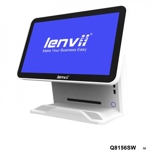 LENVII Q8156SW POS Terminal 15.6in+LED Display Widescreen Touch Monitor (I5+8GB+256GB SSD WIFI/BLUETOOTH) white