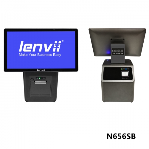 LENVII N656SB POS Terminal 15.6in+LED Display Widescreen Touch Monitor, Configuration description: I5CPU/8g memory/256G SSD/Bluetooth, Black