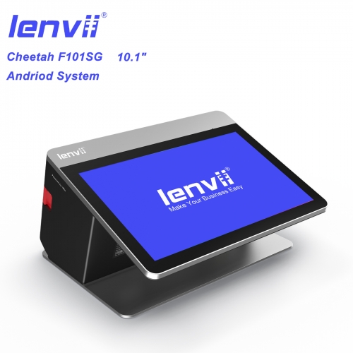 LENVII Cheetah F101SG Android Pos Terminal MINI POS Monitor with 80mm Thermal Receipt Printer