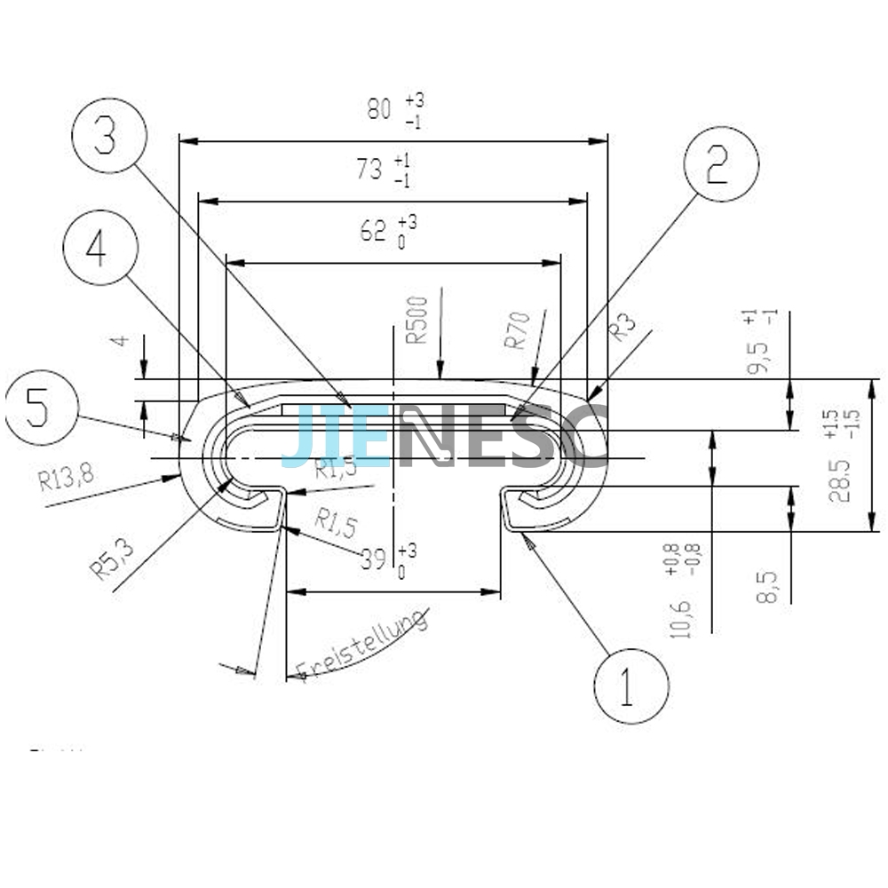 DFK352-C 898585 C600 1699 Escalator Handrail for escalator maintenance