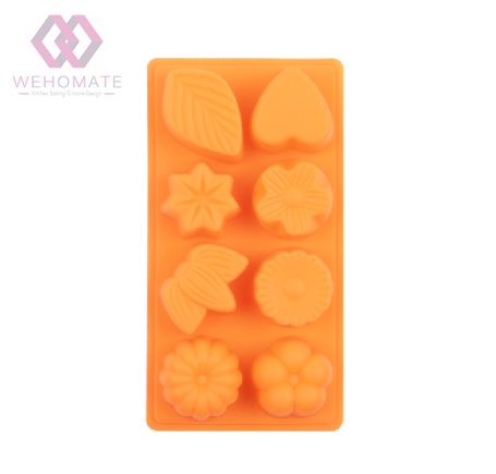 Silicone Flower Cake Mold 8 Cavity Jelly Pudding Mold Ice Mold DIY Soap Mold